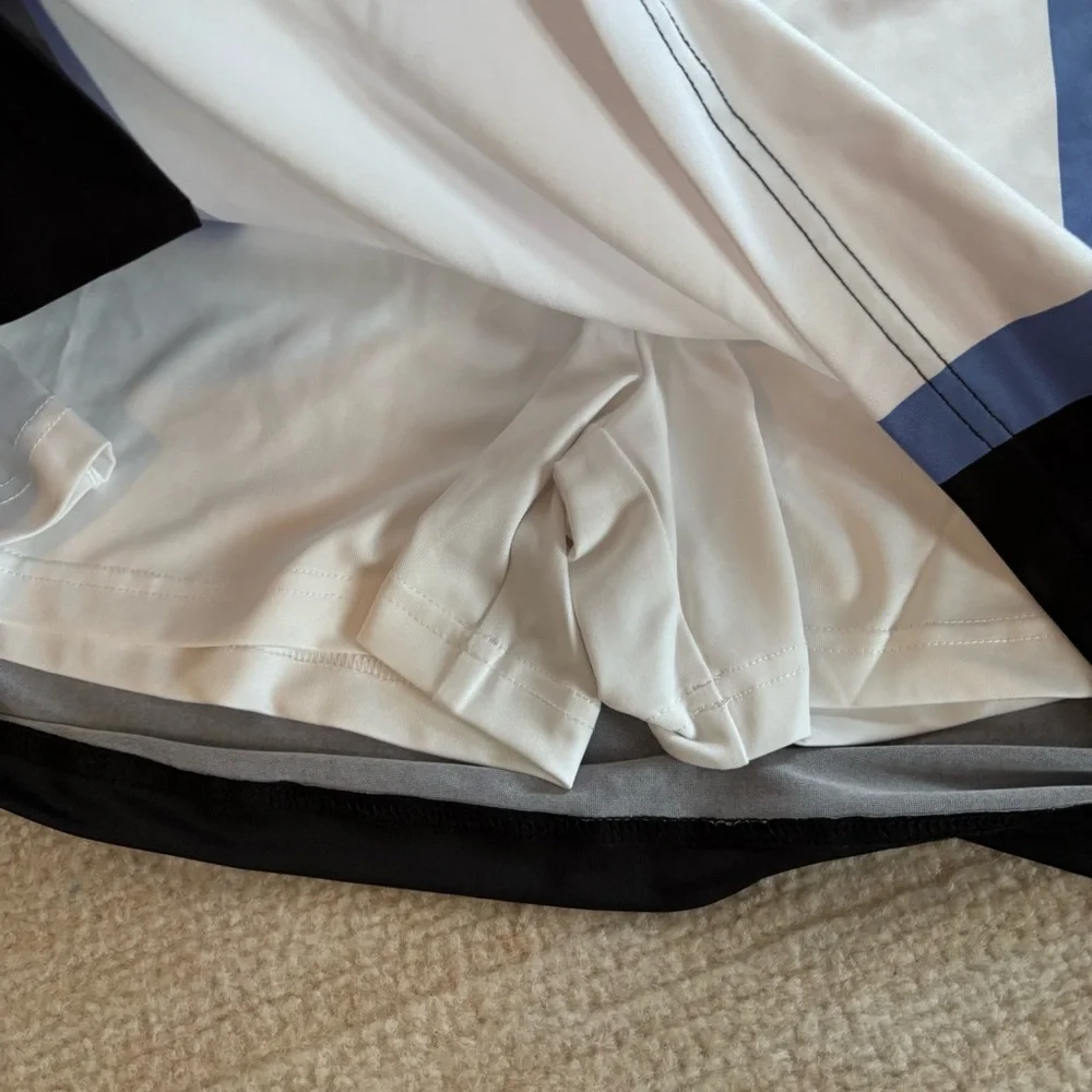 White Athletic Golf Skort with Blue and Black Side Panels NWT - Picture 6 of 11